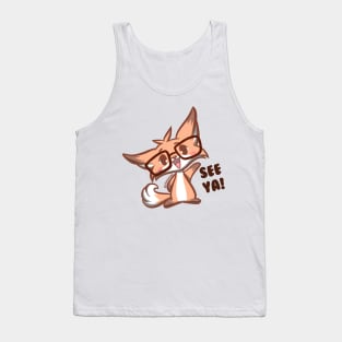 Cute Kawaii Nerd Fox see you Tank Top